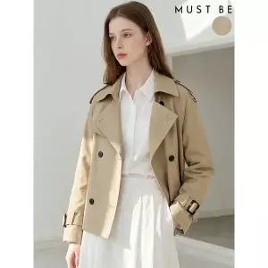 [머스트비]견장 더블버튼 숏 트렌치자켓_P416743407