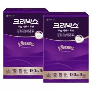 크리넥스 보습 에센스로션 미용티슈 150매 3입x2팩