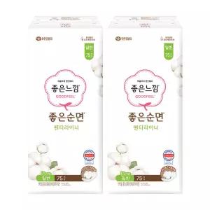 좋은느낌 좋은순면 팬티라이너, 일반, 75매, 2개