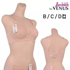 비너스 자스민 B C D컵 레이스 홑겹 와이어 풀컵 빅사이즈 브라 여름 시스루 망사 브래지어 속옷 1267
