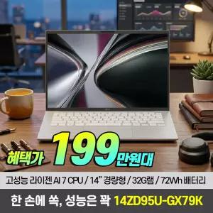 LG그램 14ZD95U-GX79K RAM 32GB R7 AI AMD 노트북