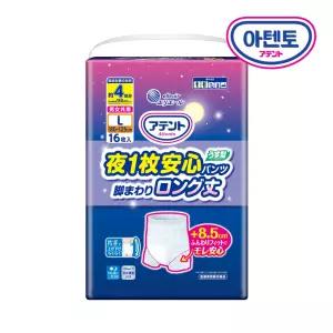 아텐토 성인용기저귀 장시간 안심 사각팬티 슬림 4회흡수 L 대형 16매 1팩 언더웨어