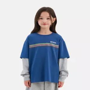 [아웃도어 프로덕츠 키즈]배색 레이어드 티셔츠 (블루) OD263ILS03_BLU
