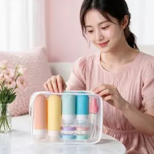 여행용 화장품 공병 케이스 샴푸 로션 토너 정리용 샘플 파우치 정리 소지 휴대용