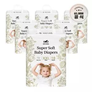 비니베베 슈퍼소프트 아기 기저귀 팬티형 XXL 6팩