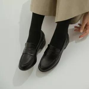 SOVO 이네즈 매니시 통굽 단화 페니로퍼 여성로퍼 3cm