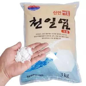 명품 신안 천일염 3KG 소금 조미료 절임배추 솔트 명절선물 양념 식자재 조미료 음식점 식당