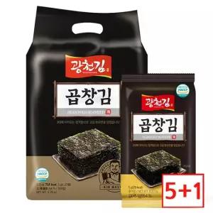 맛있는家 5+1 곱창김 도시락김 5g x 27봉 선물세트 구운김 조미김 비닐 선물포장