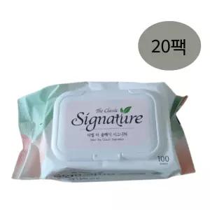 미엘 더 클래식 시그니처 물티슈 55gsm 100매(캡) 20팩