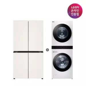 LG 디오스 오브제컬렉션 매직스페이스 냉장고 + LG 트롬 워시타워 (T876MEE111 + W2421WAMR)