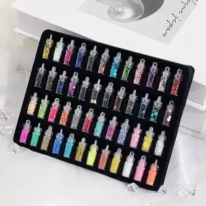 네일 아트 네일스팽글 반짝이 글리터 파우더 48종 세트 DD-11796 네일파츠 네일파우더 네일글리터