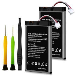 PS5 컨트롤러용 배터리 2팩, 소니 LIP1708용 5000mAh 새 업그레이드 대용량 교체, 수리 도구 키트가 포함된 PlayStation 5 DualSense CFI-ZCT1W 무선 컨트롤러
