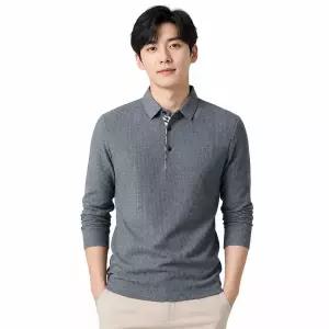 남성 골프 카라 와플 피케 롱슬리브 티셔츠 ON-KAAG-QWCB46BC