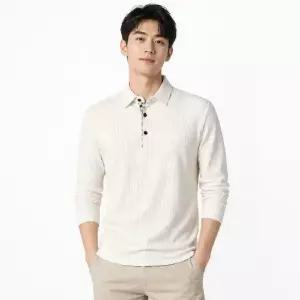 남성 체크 와플 긴팔 카라 티셔츠 ON-KAA-QWE81414