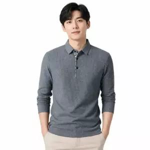 남성 골프 카라 와플 피케 롱슬리브 티셔츠 ON-KAAG-QWCB46BC