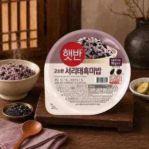 햇반 서리태 흑미밥 210 g x 18