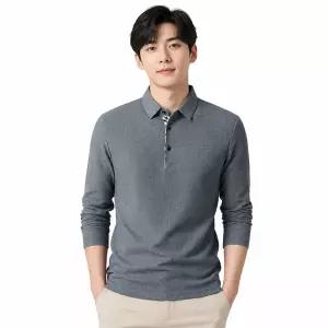 남성 골프 카라 와플 피케 롱슬리브 티셔츠 ON-KAAG-QWCB46BC