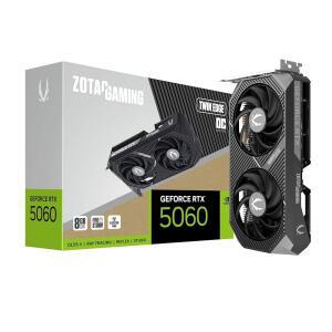 ZOTAC 게이밍 지포스 RTX 5060 트윈 엣지 OC DLSS 4 8GB GDDR7 128비트 28Gbps PCIE 5.0 그래픽 카드, SFF-Ready Compact Card, ZT-B50600H-10A