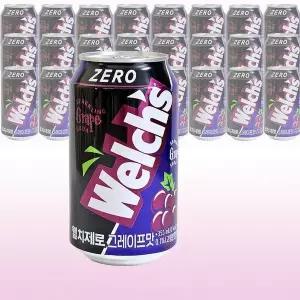 [하프클럽/기타]웰치스 제로 포도 355ml x 24캔/제로슈거 음료수 탄산