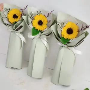 해바라기 한송이 꽃다발 비누꽃 프리저브드 생일 답례품 미니꽃다발 남자친구선물