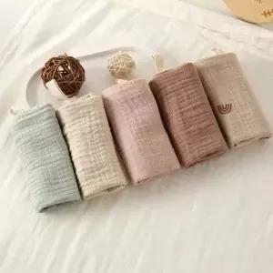 3/5Pcs 6 레이어 순수 코튼 베이비 수건 부드러운 거즈 신생아 Burp Cloth 흡수성 타월 스퀘어