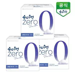 순수한면 생리대 제로 슈퍼롱 오버나이트 8P x 3팩
