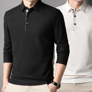 남성 간절기 댄디 카라티 남성 데일리 무지 긴팔 티셔츠 상의