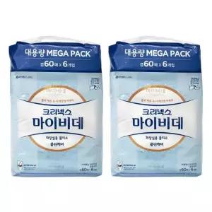 크리넥스 마이비데 화장실용 클린케어 물티슈 캡형 60매 x 12개