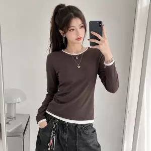 [체이스컬트] [3Color] W 레이어드 긴팔티