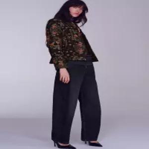 ZARA ZW 컬렉션 커브드 스트레이트 로우라이즈 진 - 블랙 9632/273/800