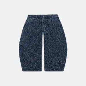 ZARA JEANS ZW COLLECTION WIDE LEG TIRO MEDIO TEXTURA - 라이트 블루 7627/249/406