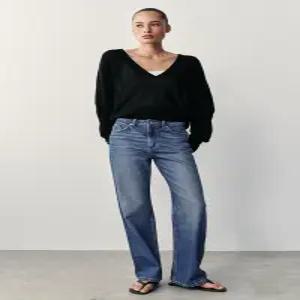 ZARA JEANS Z1975 하이라이즈 레귤러 롱 청바지 - 블루 8228/021/407
