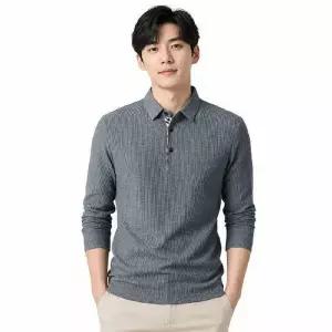 [파파브로]남성 골프 카라 와플 피케 롱슬리브 티셔츠 ON-KAAG-QWCB46BC