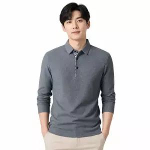리미드 남성 골프 카라 와플 피케 롱슬리브 티셔츠 ON-KAAG-QWCB46BC