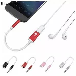 휴대용 내구성 Aux 케이블 변환기 3.5mm to C타입 아날로그 오디오 헤드폰 어댑터 1PC