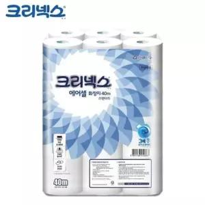 크리넥스 물에 화장지 에어셀 두루마리 24롤 녹는 40m