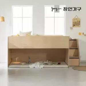 장인가구 무료배송) 도담 어린이 낮은 2층 벙커침대 침대프레임 SS 수납계단)