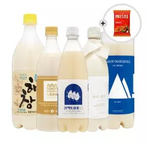 프리미엄막걸리세트_해창9도,우곡생주,살맛나네,느린마을한번더,나루+프리첼