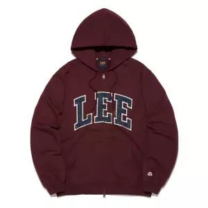 [LEE]LEE 컬리지 로고 후드 집업 버건디 LE2603HZ02BU