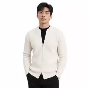 남성 골지 집업 니트 가디건 ON-CA-QWFFZ9BU