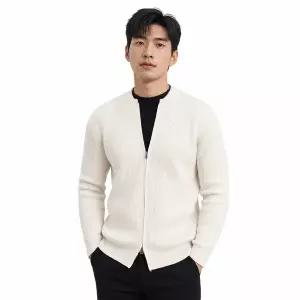 남성 골지 집업 니트 가디건 ON-CA-QWFFZ9BU