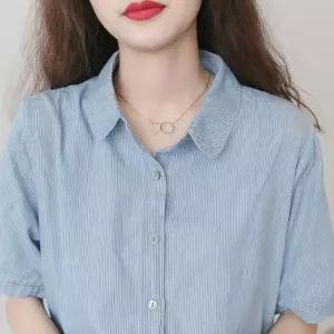 하늘색 스트라이프 셔츠원피스 여름원피스 셔츠형 롱셔츠