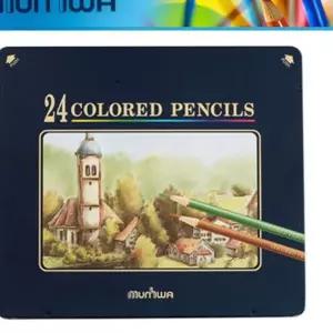 문화 색연필 24색 틴케이스 수채색연필 넥스프로 grE6935 아동미술 미술용품