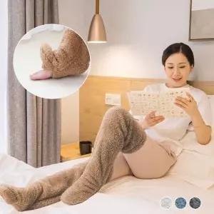 뽀글이 임산부 수면양말 보온 무릎 양말 성인 산모 두꺼운 기모
