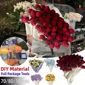DIY 장미 꽃다발 담요 70cm 수제 꽃 크로 셰 뜨개질 재료 패키지 키트 선물