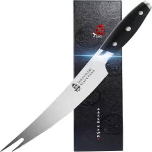 TUO 조각 나이프 포크 - 바비큐 8인치 고기 절단 모양 팁 유틸리티 독일 X50CrMoV15 스틸 선물 상자가 있는