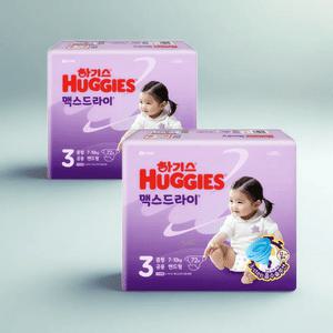 하기스 강력흡수 맥스드라이 밴드형 3단계 중형 남녀공용 72매 2개