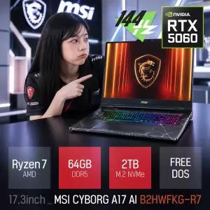 ⓒ MSI 사이보그 A17 AI B2HWFKG-R7 64GB 2TB / 17인치 캐드 영상편집 포토샵 고성능 게이밍 노트북