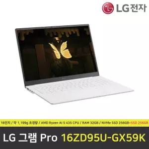 LG 그램 프로 16ZD95U-GX59K 노트북 / RAM 32GB / NVMe SSD 256GB+NVMe SSD 256GB