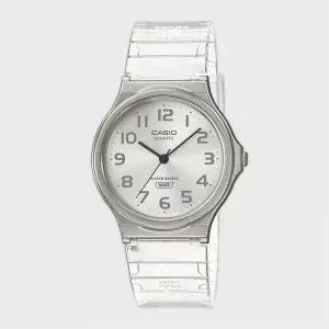CASIO 카시오 MQ-24S-7B 화이트 투명 젤리 저소음 학생 수능시계